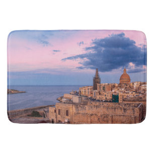 Panoramic view of sunset over Valletta Bath Mat