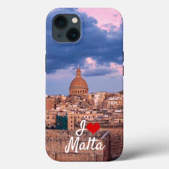 Panoramic view of sunset over Valletta Case-Mate iPhone Case (Back)