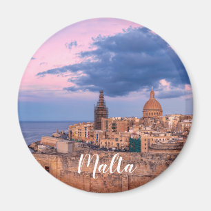 Panoramic view of sunset over Valletta Magnet