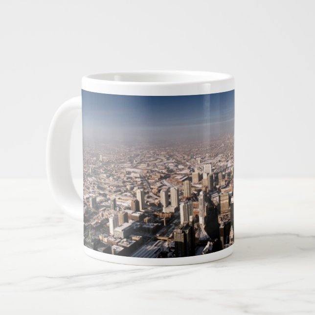 Panoramic view of the city large coffee mug (Front Left)
