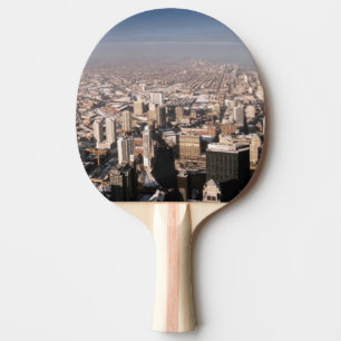 Panoramic view of the city ping pong paddle