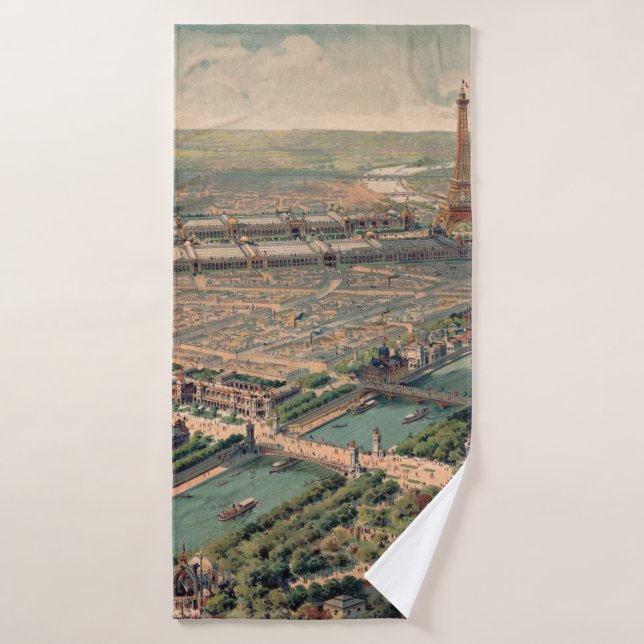 Panoramic view of the Universal Exposition in Pari Bath Towel (Bath Towel)