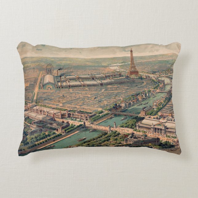 Panoramic view of the Universal Exposition in Pari Decorative Cushion (Front)