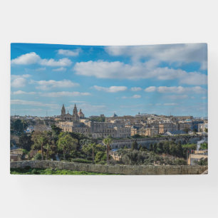 Panoramic view of Valletta old town in Malta Banner