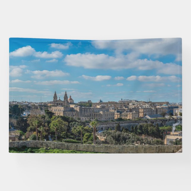 Panoramic view of Valletta old town in Malta Banner (Horizontal)