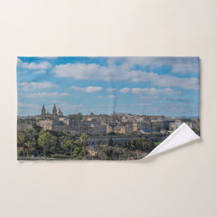 Panoramic view of Valletta old town in Malta Bath Towel Set