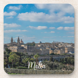 Panoramic view of Valletta old town in Malta Coaster