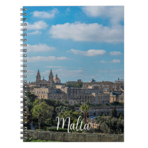 Panoramic view of Valletta old town in Malta Notebook