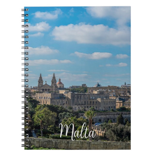 Panoramic view of Valletta old town in Malta Notebook (Front)