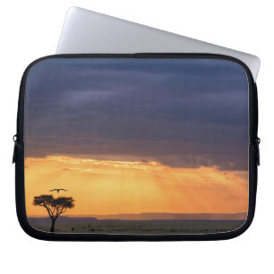 Panoramic view of Vulture and acacia tree Laptop Sleeve