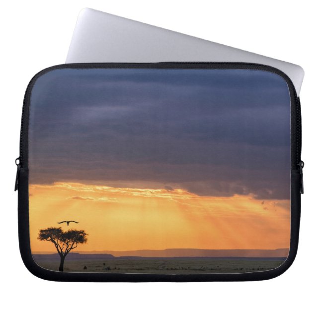 Panoramic view of Vulture and acacia tree Laptop Sleeve (Front)