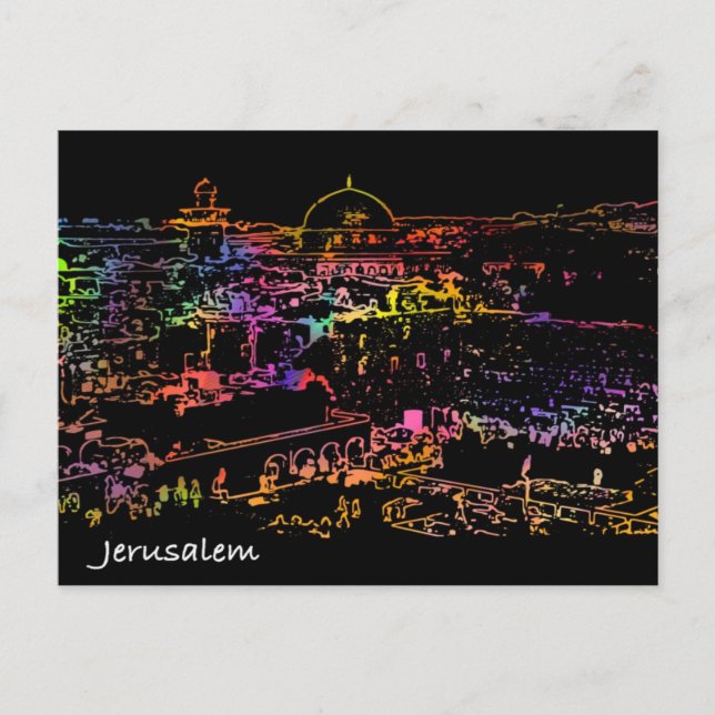 Panoramic view Old City Jerusalem Postcard (Front)