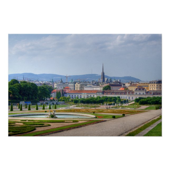 Panoramic View Over Vienna Austria From Belvedere Poster (Front)