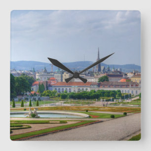 Panoramic View Over Vienna Austria From Belvedere Square Wall Clock