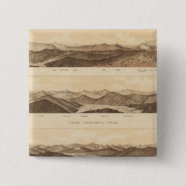 Panoramic Views of Mount Carrigain 15 Cm Square Badge (Front)