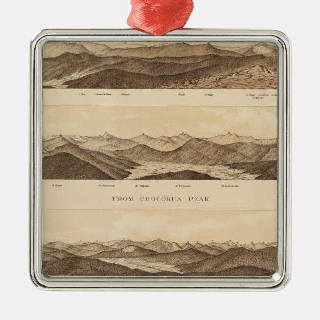 Panoramic Views of Mount Carrigain Metal Ornament (Front)