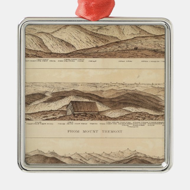 Panoramic Views of Mount Washington Metal Tree Decoration (Front)