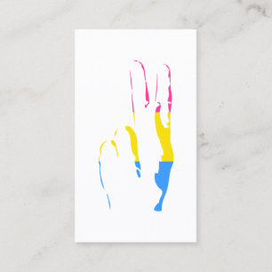 pans pride peace sign business card