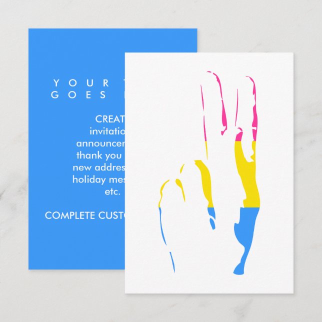 pans pride peace sign invitation (Front/Back)