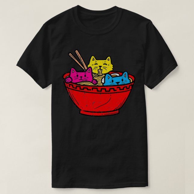 Panseual Cat Ramen Kawaii Japanese Food Pan Pride  T-Shirt (Design Front)