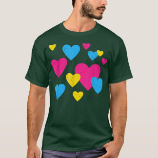 Panseual Flag Hearts Queer Pan Pride Month LGBT Pa T-Shirt