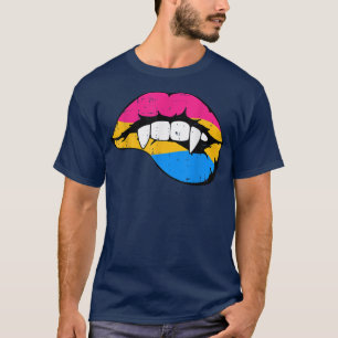 Panseual Pan Vampire Lips Fangs Costume Easy Hallo T-Shirt
