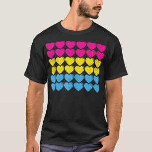 Panseual Pride Flag Hearts Love Cute Pan Flag LGBT T-Shirt