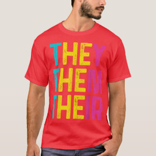 Panseual Pride Flag Pronouns They Them Their LGBTQ T-Shirt