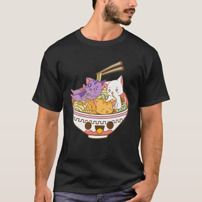 Pansexual Anime Ramen Tee Japanese Cats Ramen Nood (Front)
