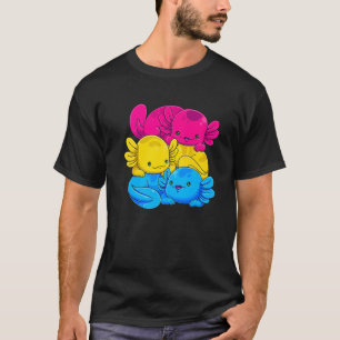 Pansexual Axolotl Pile Pan Pride Flag Lgbtq Gay Pr T-Shirt