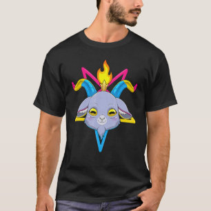 Pansexual Baphomet Satan Goat Head Lgbt Pan Pride  T-Shirt
