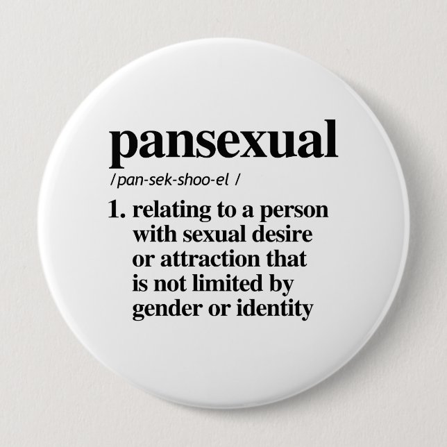 Pansexual Definition - Defined LGBTQ Terms - 10 Cm Round Badge (Front)