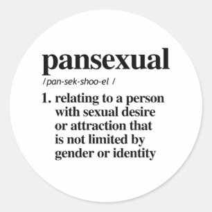 Pansexual Definition - Defined LGBTQ Terms - Classic Round Sticker