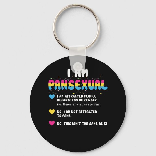 Pansexual Definition - Funny Gay Pride LGBT Key Ring (Front)