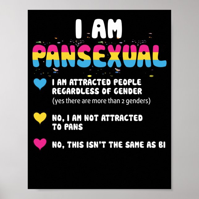 Pansexual Definition Gay Pride LGBT Poster (Front)