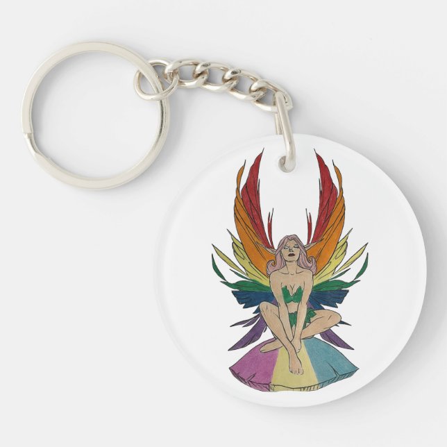 Pansexual Faerie Key Ring (Front)