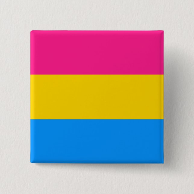 Pansexual flag 15 cm square badge (Front)