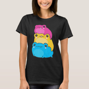 Pansexual Flag Color Frogs Subtle Pan Pride LGBTQ  T-Shirt