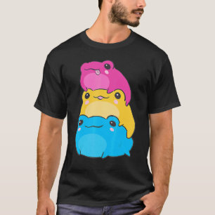 Pansexual Flag Colour Frogs Subtle Pan Pride LGBTQ T-Shirt