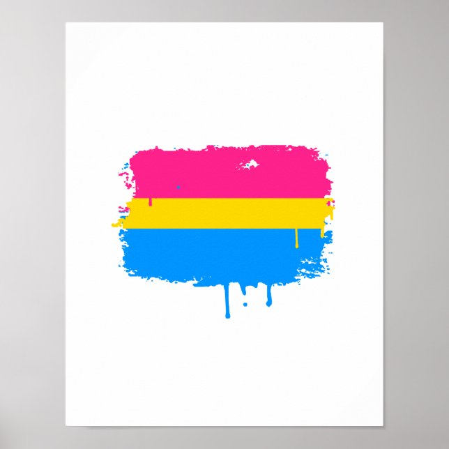 PANSEXUAL FLAG DRIPPING POSTER (Front)