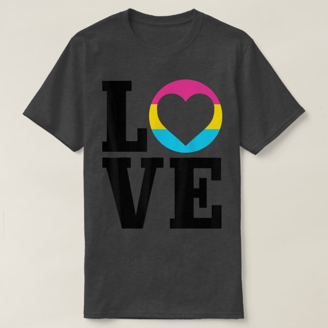 Pansexual Flag Heart LOVE LGBTQ Queer Pan Pride Mo T-Shirt (Design Front)