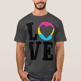 Pansexual Flag Heart LOVE LGBTQ Queer Pan Pride Mo T-Shirt