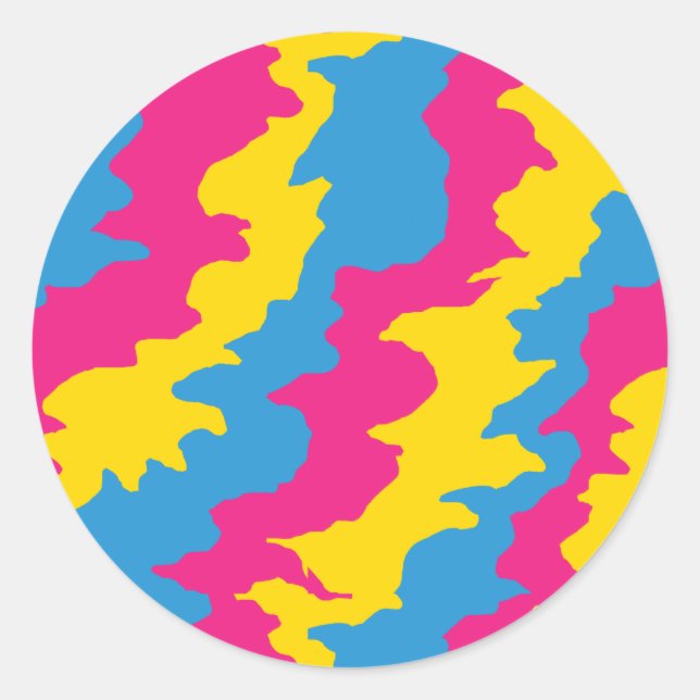 Pansexual Flag Patterns Classic Round Sticker (Front)