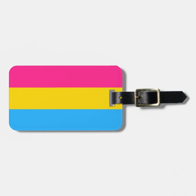 Pansexual Flag Personalised Luggage Tag (Front Horizontal)