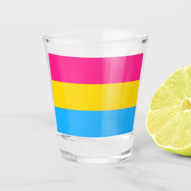 Pansexual Flag & Pride community /gender flag Shot Glass (Front)