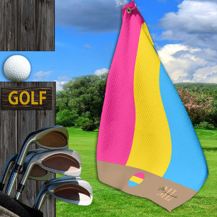 Pansexual Flag & Pride golfing monogrammed /LGBT Golf Towel