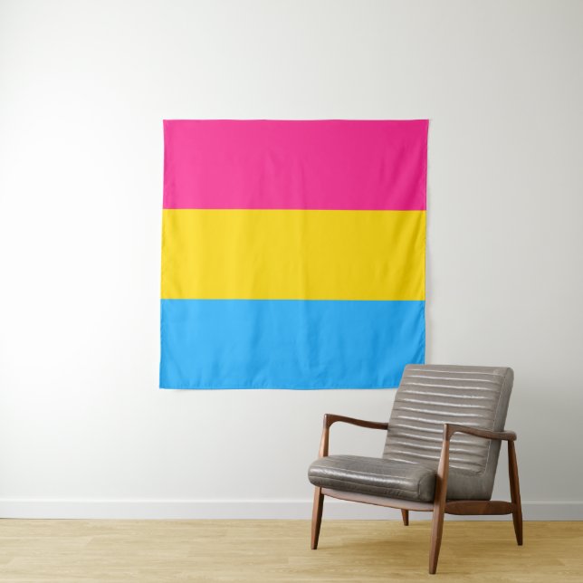 Pansexual Flag Square Tapestry (In Situ (Horizontal))