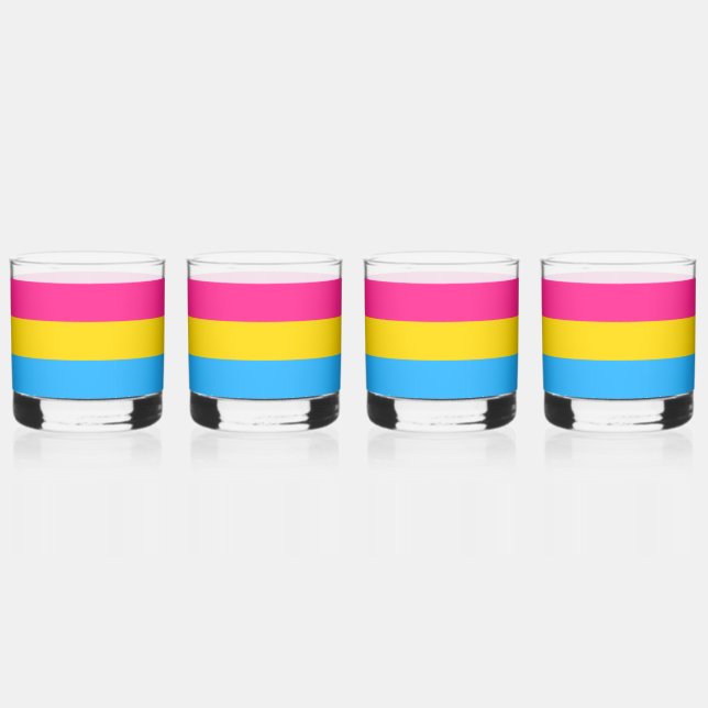 Pansexual Flag Whiskey Glass (Front)