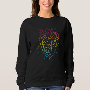 Pansexual Floral Pan Pride Flag Colours Subtle Boh Sweatshirt