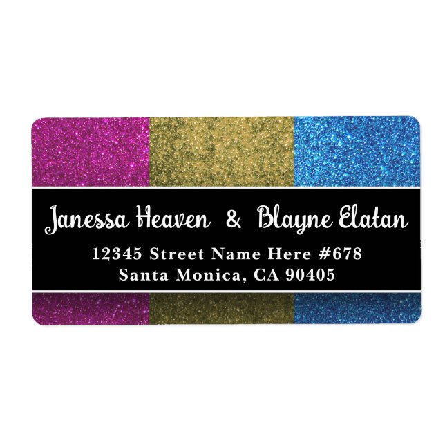 Pansexual Gay Pride Flag Colours Glitter Sparkles (Front)